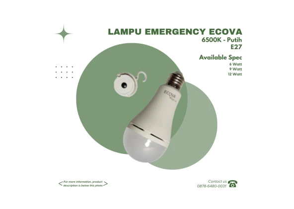 Spot Led  ECOVA - LAMPU EMERGENCY COOL DAYLIGHT 1 ~blog/2023/9/28/58